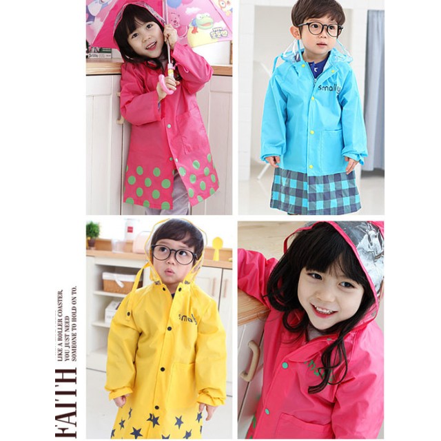(最後現貨)【藍/黃/粉 L碼】KIDN6702144【童】韓國SMALLY造型雨衣