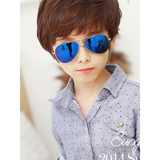 (最後現貨)【彩色/綠】KIDN102185<特價>【童】韓國工型亮彩太陽眼鏡
